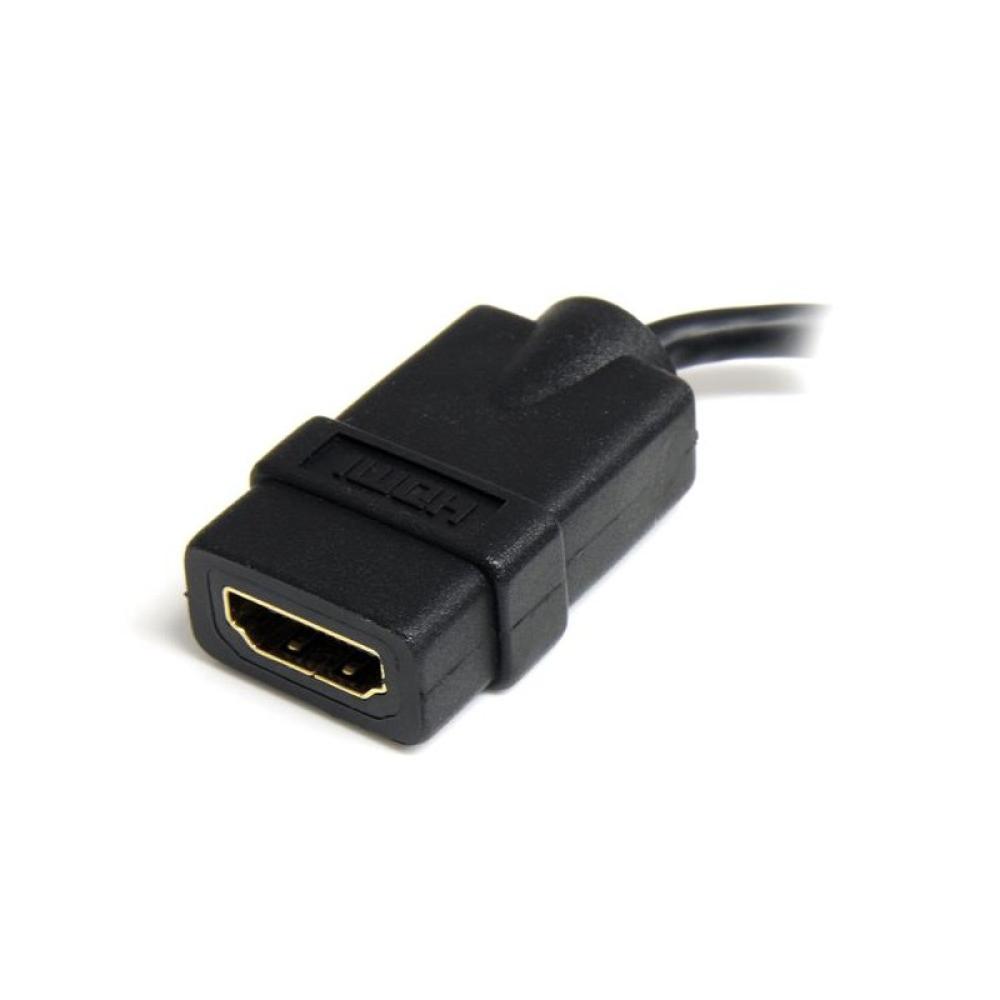 StarTech.com - Adaptador Micro HDMI a HDMI - Vídeo 4K 30Hz -Cable Adaptador Dongle Micro HDMI Tipo D de Alta Velocidad a HDMI 1.