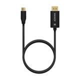 AISENS - Cable Conversor Aluminio USB-C a Displayport 8K@60Hz, USB-C/M-DP/M, Negro, 0.8M