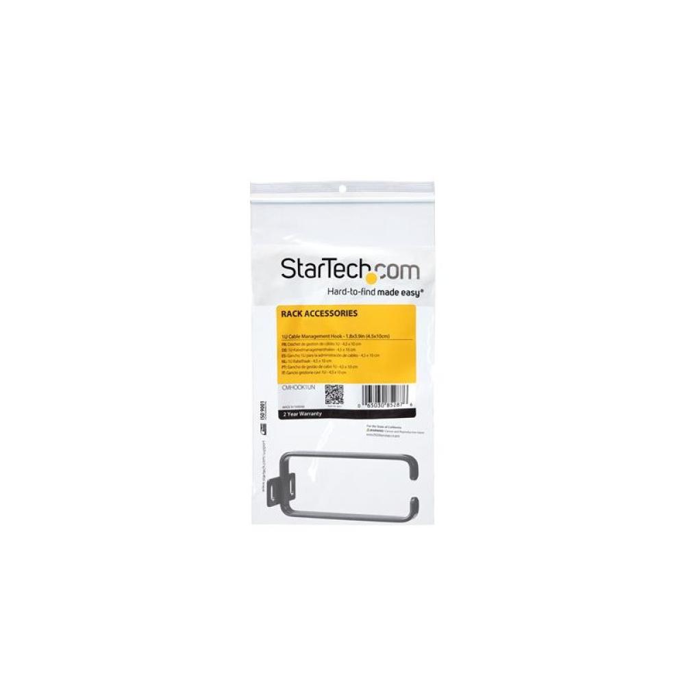 StarTech.com - Anilla Pasacables en D Vertical 1U para Gestión de Cableado en Armarios Racks - Guiacables 4,5x10cm