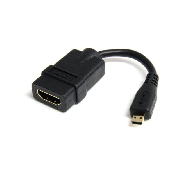 StarTech.com - Adaptador Micro HDMI a HDMI - Vídeo 4K 30Hz -Cable Adaptador Dongle Micro HDMI Tipo D de Alta Velocidad a HDMI 1.