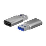 AISENS - Mini Adaptador USB 3.2 Gen2 / USB 2.0 3A, Tipo USB-C/H-A/M, Gris