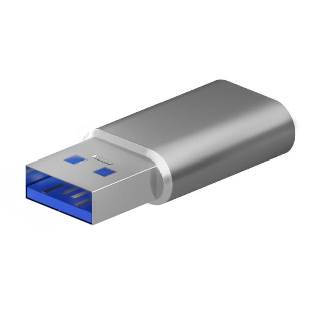 AISENS - Mini Adaptador USB 3.2 Gen2 / USB 2.0 3A, Tipo USB-C/H-A/M, Gris