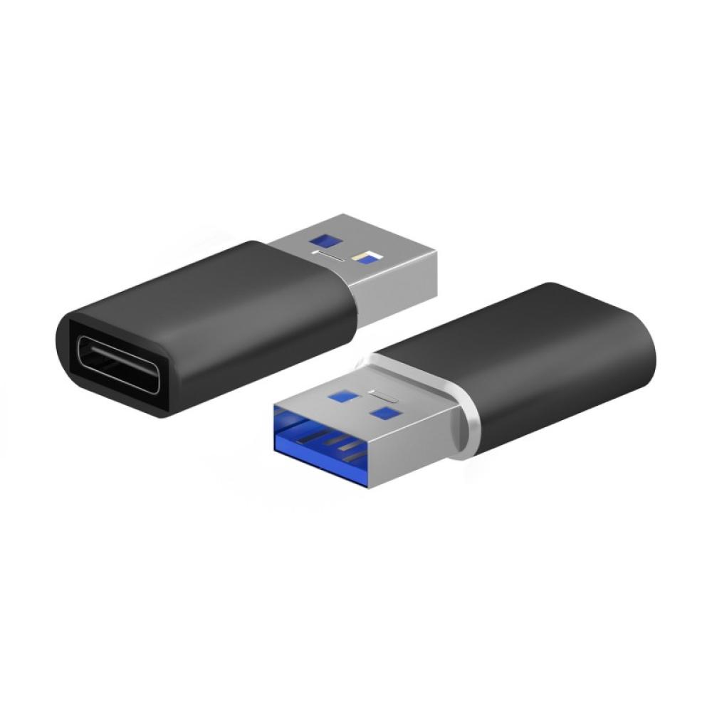AISENS - Mini Adaptador USB 3.2 Gen2 / USB 2.0 3A, Tipo USB-C/H-A/M, Negro