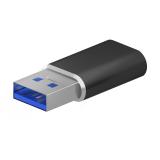 AISENS - Mini Adaptador USB 3.2 Gen2 / USB 2.0 3A, Tipo USB-C/H-A/M, Negro