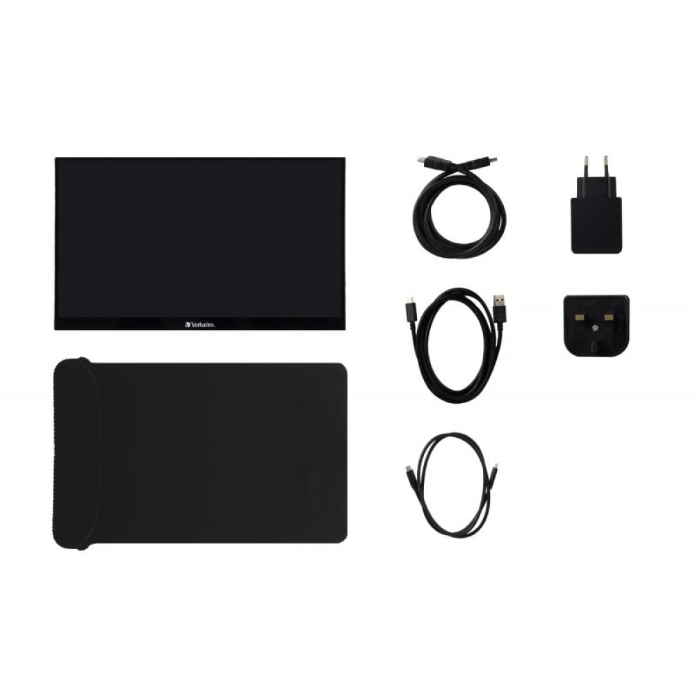 Verbatim - 49591 pantalla para PC 35,6 cm (14") 1920 x 1080 Pixeles Full HD LCD Pantalla táctil Negro