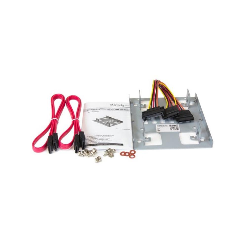 StarTech.com - Bracket Adaptador Bandeja de Montaje 2 Unidades de Disco Duro HDD de 2,5" a Bahía de 3,5 Pulgadas