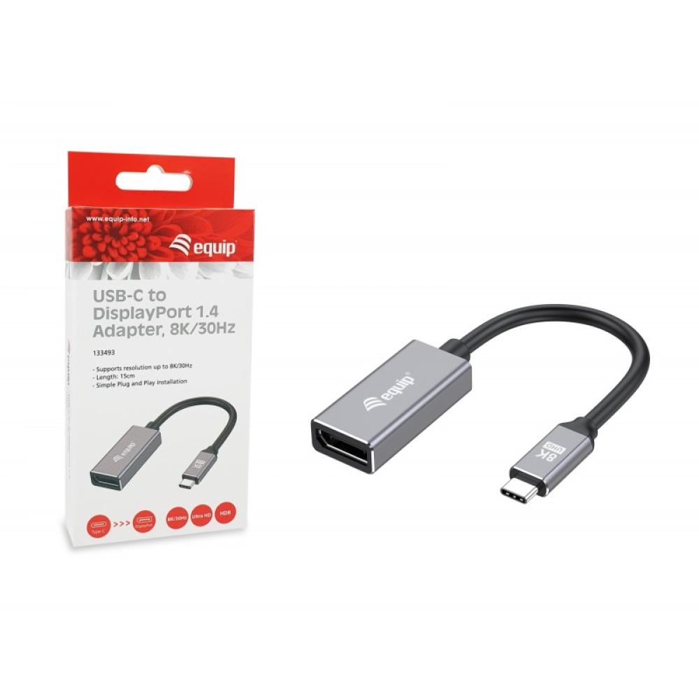 Equip - 133493 Adaptador de USB-C a DisplayPort 1.4, 8K/30Hz