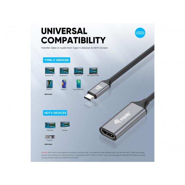 Equip - Adaptador USB-C a HDMI 2.0, 4K/60Hz