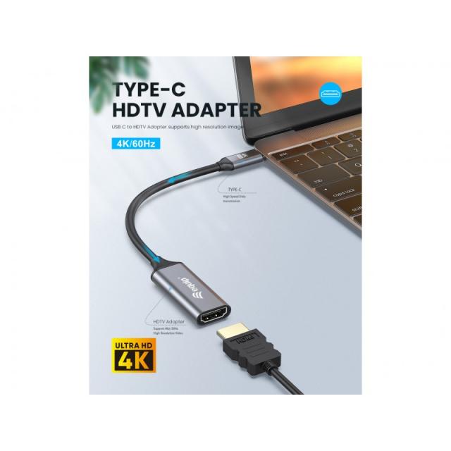 Equip - Adaptador USB-C a HDMI 2.0, 4K/60Hz