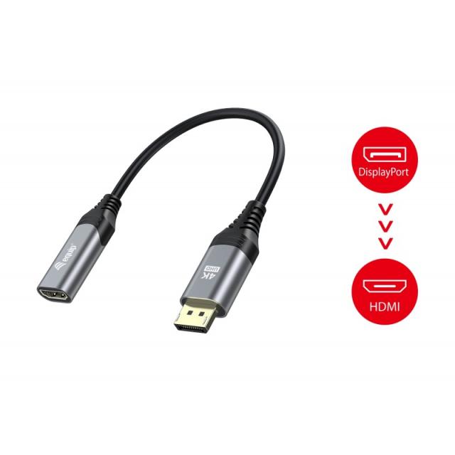 Equip - Adaptador DisplayPort 1.2 a HDMI, 4K/60Hz
