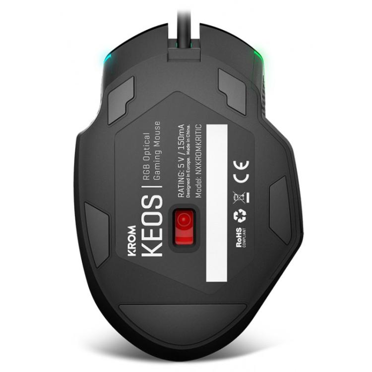 Krom - Keos ratón Juego mano derecha USB tipo A Óptico 6400 DPI