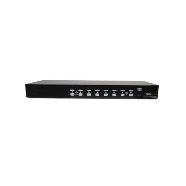 StarTech.com - Conmutador Switch KVM 8 Puertos de Vídeo VGA HD15 USB 2.0 USB A y Audio - 1U Rack Estante