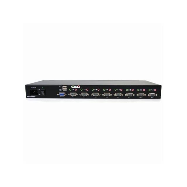 StarTech.com - Conmutador Switch KVM 8 Puertos de Vídeo VGA HD15 USB 2.0 USB A y Audio - 1U Rack Estante