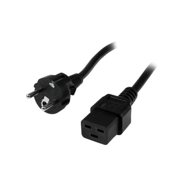 StarTech.com - Cable de 2m de Alimentación de Ordenador, 16AWG, EU Schuko a C19, 16A 250V, Cable de Alimentación de Repuesto, Im