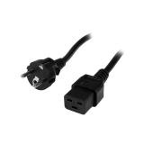 StarTech.com - Cable de 2m de Alimentación de Ordenador, 16AWG, EU Schuko a C19, 16A 250V, Cable de Alimentación de Repuesto, Im