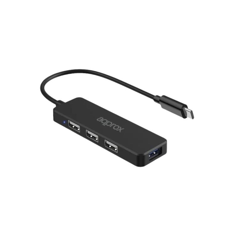 Approx - APPC48V2 hub de interfaz USB Tipo C 5000 Mbit/s Negro