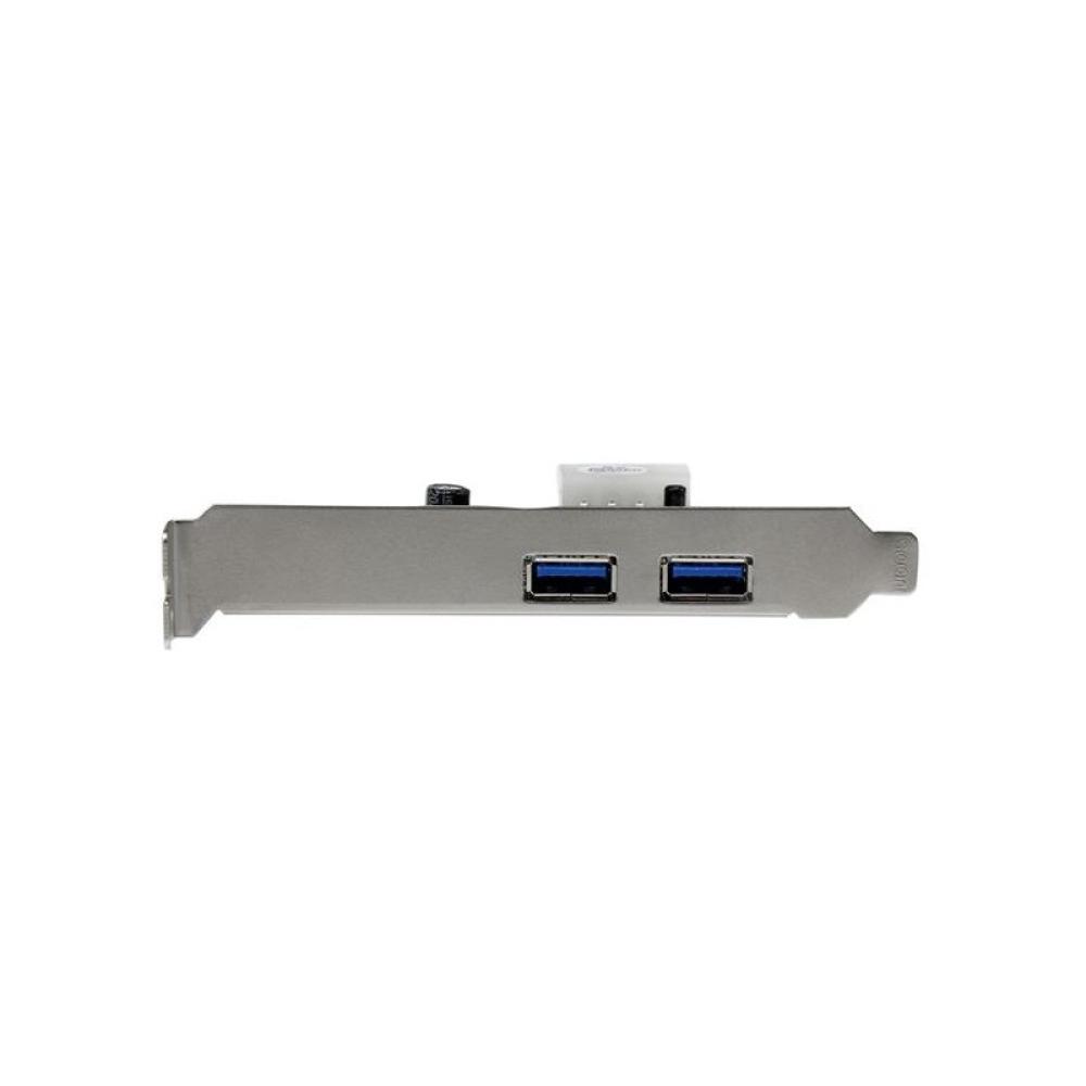 StarTech.com - Adaptador Tarjeta Controladora PCI Express PCI-E 2 Puertos USB 3.0 con Alimentación Molex y UASP
