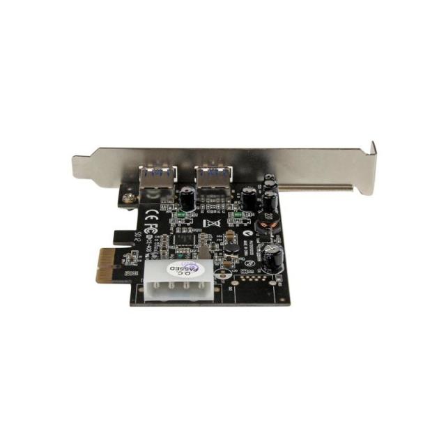 StarTech.com - Adaptador Tarjeta Controladora PCI Express PCI-E 2 Puertos USB 3.0 con Alimentación Molex y UASP
