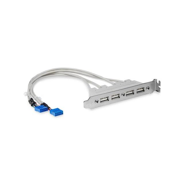 StarTech.com - Cabezal Bracket de 4 puertos USB 2.0 con Conexión a Placa Base 2x IDC10