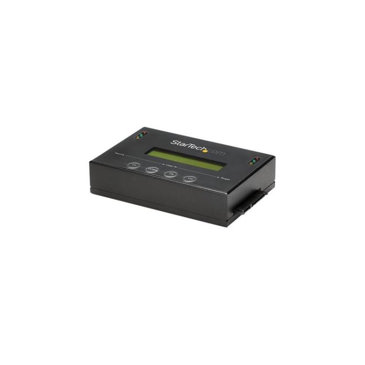 StarTech.com - Clonador y Borrador Autónomo 1:1 para Discos Duros SSDs SATA - con Pantalla LCD - TAA - Independiente del Sistema