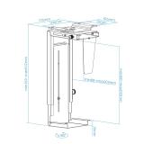 TooQ - Soporte Metálico para CPU para Escritorio/Pared, Negro