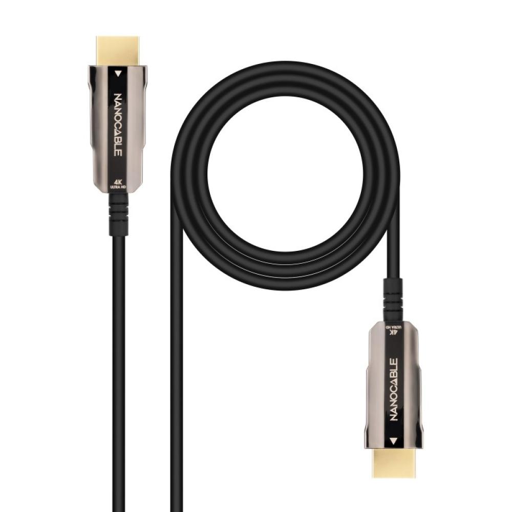 Nanocable - Cable HDMI V2.0 AOC 4K@60Hz 18Gbps A/M-A/M, Negro, 20 m