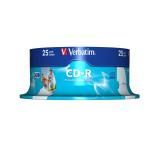 Verbatim - CD-R AZO Wide Inkjet Printable 700 MB 25 pieza(s)