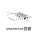 StarTech.com - Adaptador Multipuertos USB-C - Docking Station Portátil USB-C 4K HDMI - Entrega de Potencia 60W - GbE - Hub 2x US