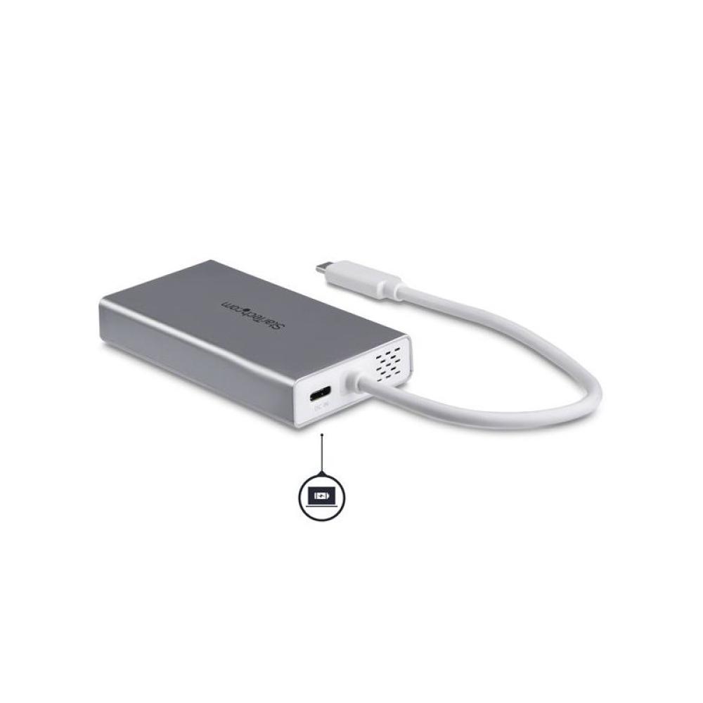 StarTech.com - Adaptador Multipuertos USB-C - Docking Station Portátil USB-C 4K HDMI - Entrega de Potencia 60W - GbE - Hub 2x US