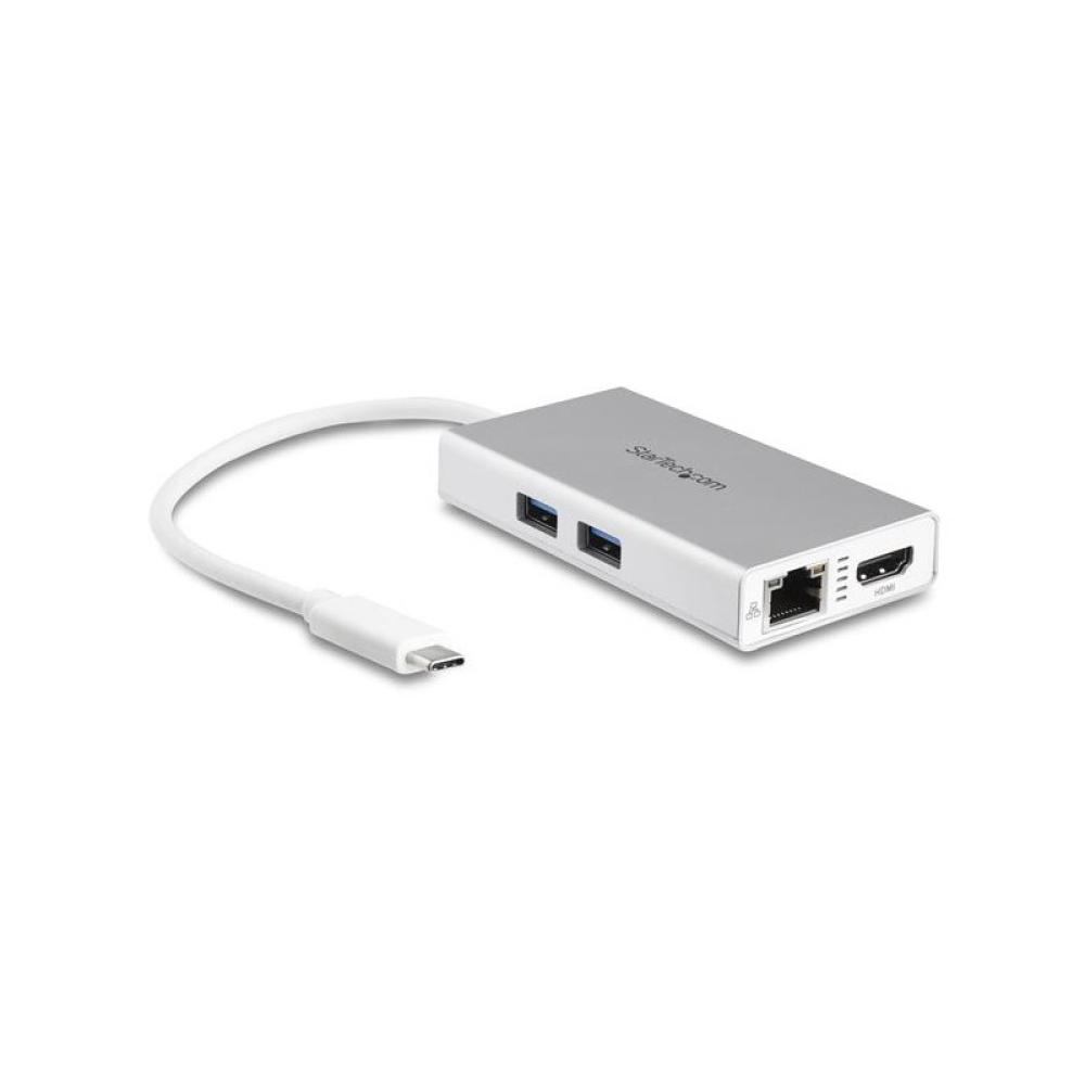 StarTech.com - Adaptador Multipuertos USB-C - Docking Station Portátil USB-C 4K HDMI - Entrega de Potencia 60W - GbE - Hub 2x US