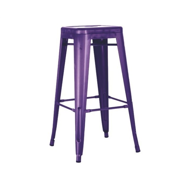 Taburete TOL, acero, malva