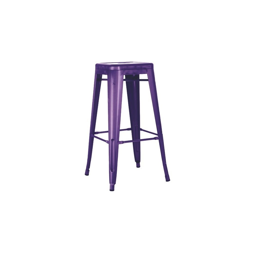 Taburete TOL, acero, malva