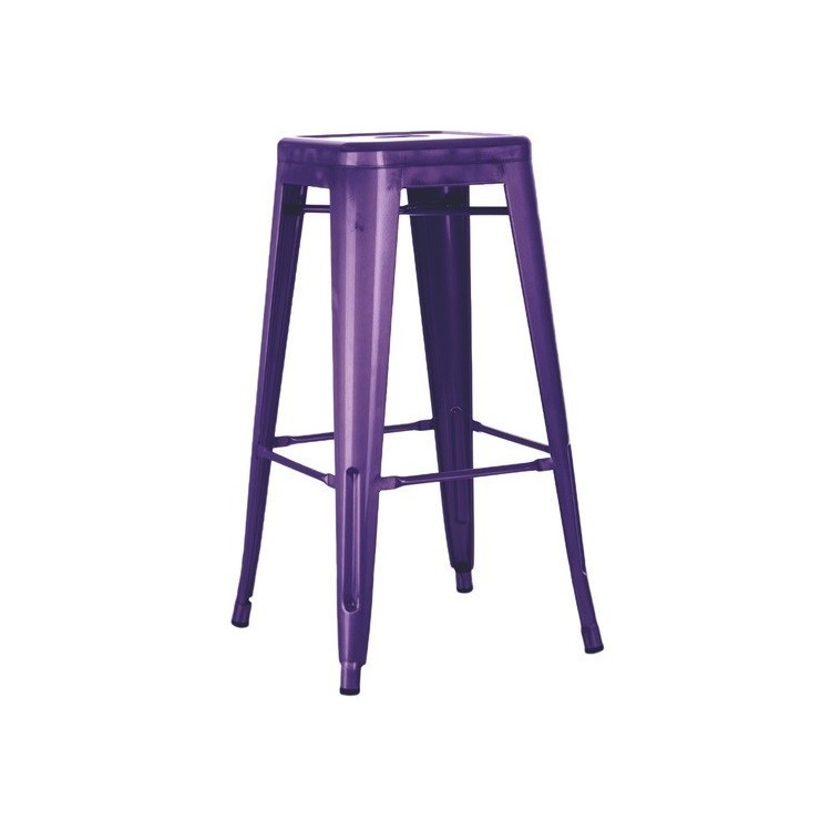Taburete TOL, acero, malva