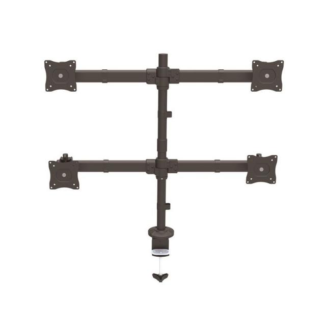 StarTech.com - Brazo de Escritorio para 4 Monitores 2x2 de hasta 27" con Montaje VESA- Soporte Ergonómico con Mástil, Articulado