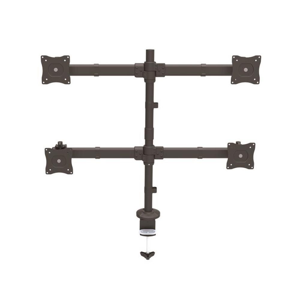 StarTech.com - Brazo de Escritorio para 4 Monitores 2x2 de hasta 27" con Montaje VESA- Soporte Ergonómico con Mástil, Articulado