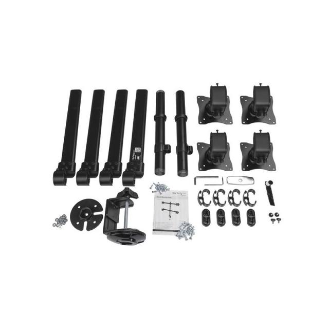 StarTech.com - Brazo de Escritorio para 4 Monitores 2x2 de hasta 27" con Montaje VESA- Soporte Ergonómico con Mástil, Articulado