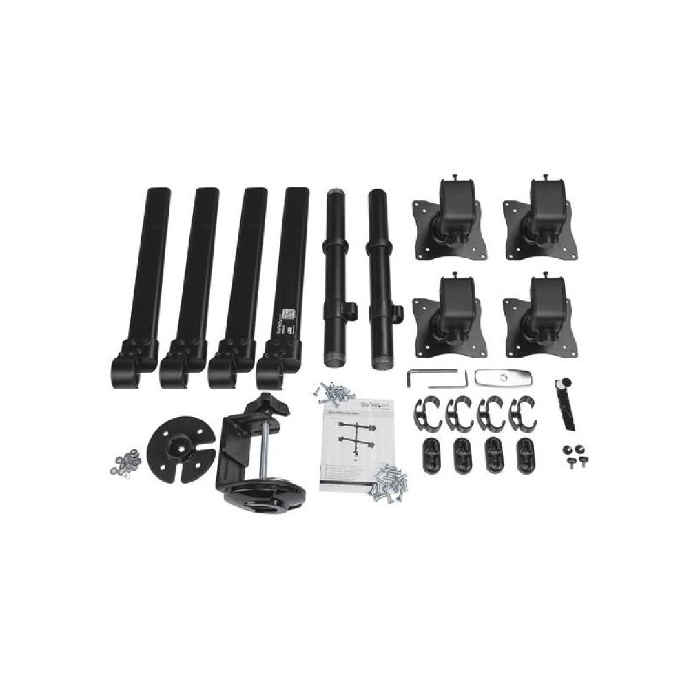 StarTech.com - Brazo de Escritorio para 4 Monitores 2x2 de hasta 27" con Montaje VESA- Soporte Ergonómico con Mástil, Articulado