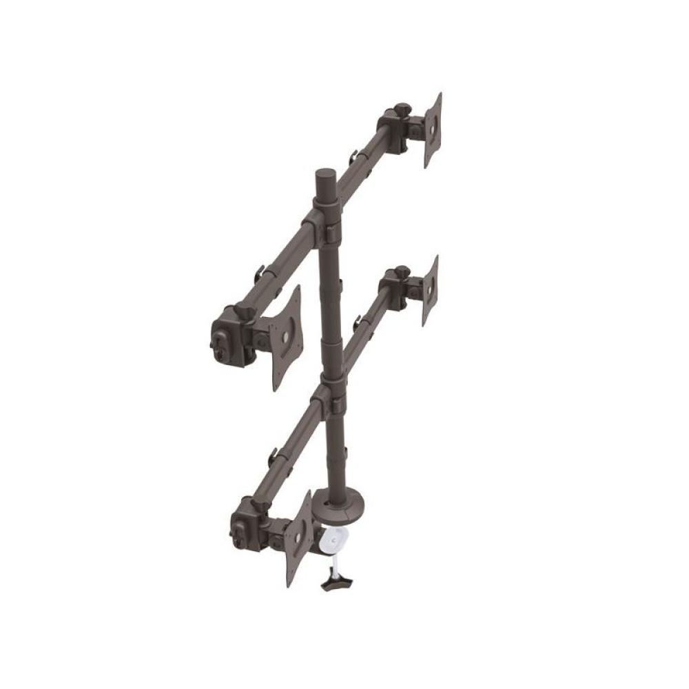 StarTech.com - Brazo de Escritorio para 4 Monitores 2x2 de hasta 27" con Montaje VESA- Soporte Ergonómico con Mástil, Articulado