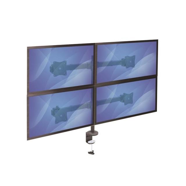 StarTech.com - Brazo de Escritorio para 4 Monitores 2x2 de hasta 27" con Montaje VESA- Soporte Ergonómico con Mástil, Articulado