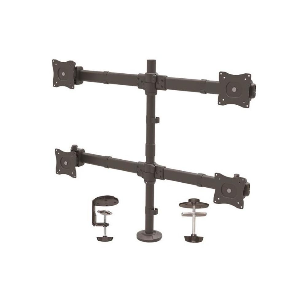 StarTech.com - Brazo de Escritorio para 4 Monitores 2x2 de hasta 27" con Montaje VESA- Soporte Ergonómico con Mástil, Articulado