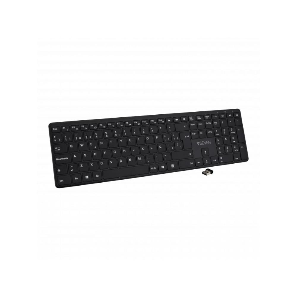 V7 - Teclado Bluetooth KW550ESBT de 2,4 GHz, modo dual, QWERTY español: negro