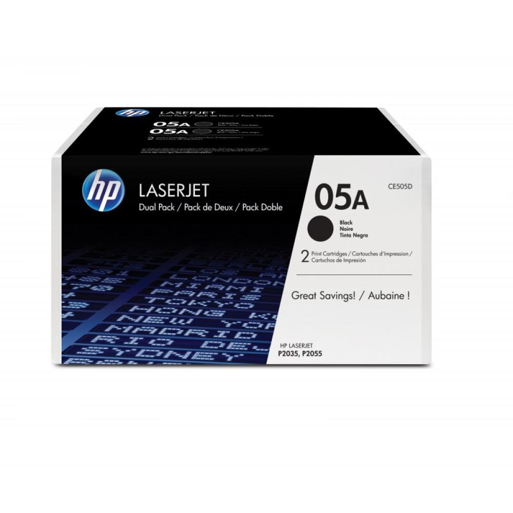HP - Pack de 2 cartuchos de tóner originales 05A LaserJet negro