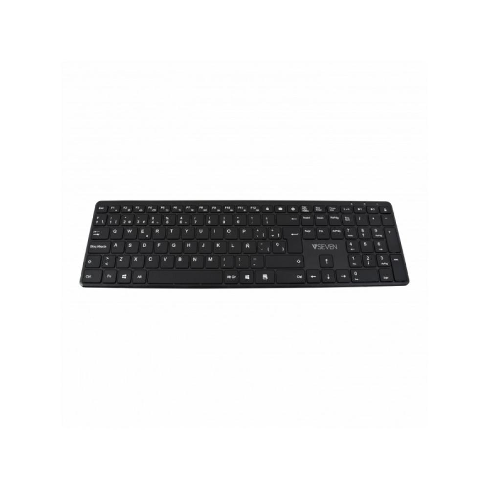 V7 - Teclado Bluetooth KW550ESBT de 2,4 GHz, modo dual, QWERTY español: negro