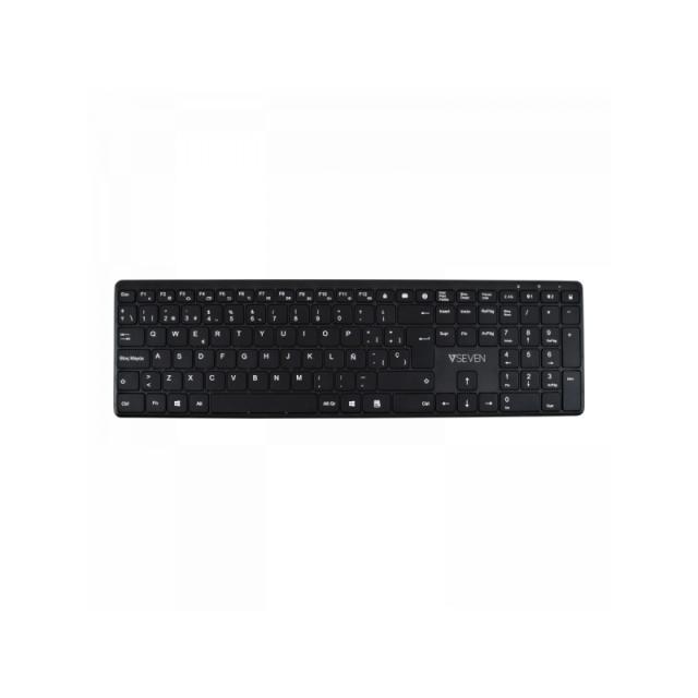 V7 - Teclado Bluetooth KW550ESBT de 2,4 GHz, modo dual, QWERTY español: negro