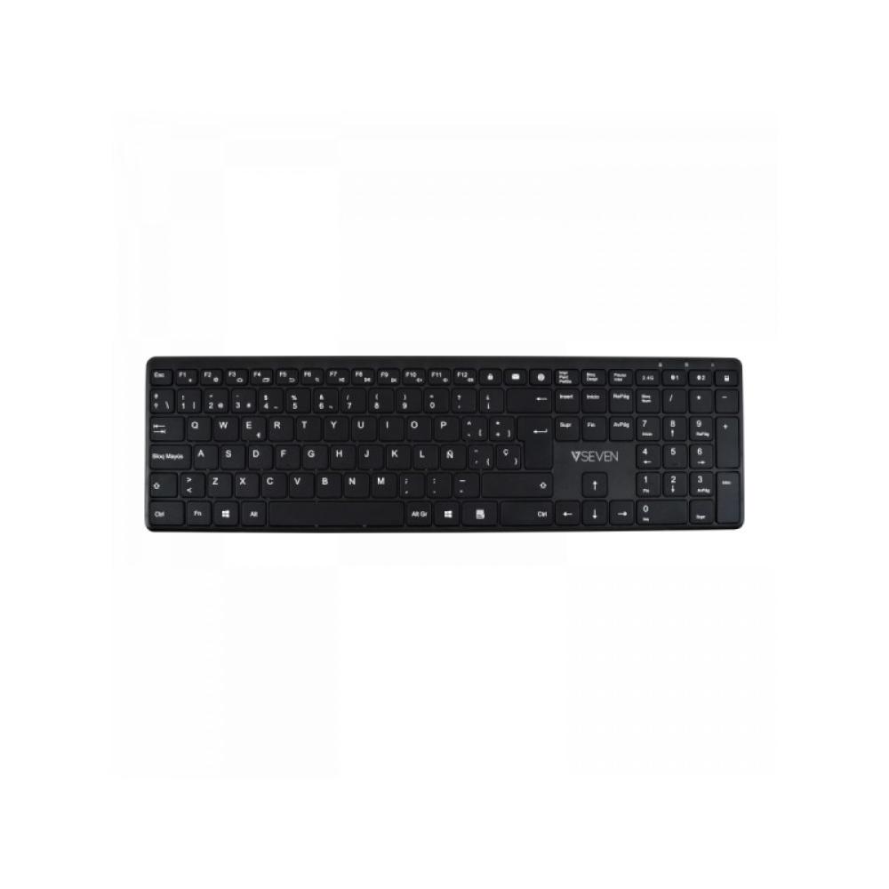 V7 - Teclado Bluetooth KW550ESBT de 2,4 GHz, modo dual, QWERTY español: negro