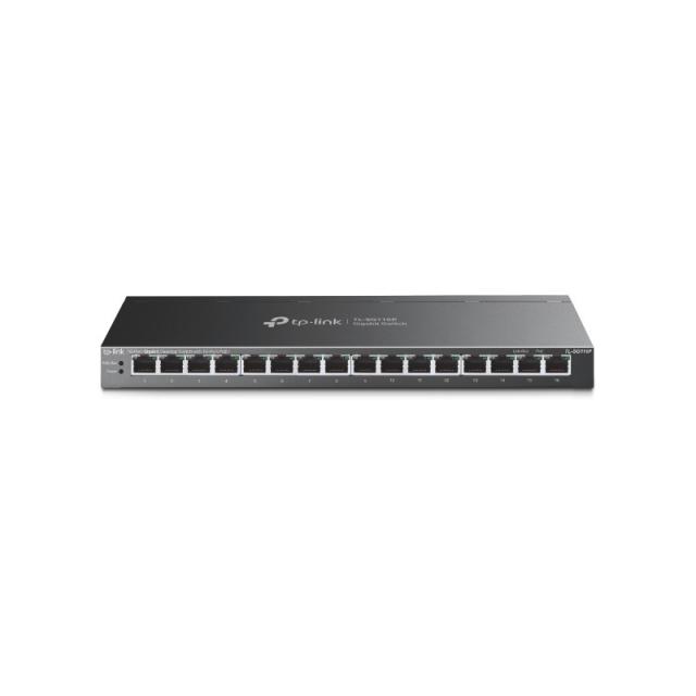 TP-Link - TL-SG116P switch No administrado Gigabit Ethernet (10/100/1000) Energía sobre Ethernet (PoE) Negro
