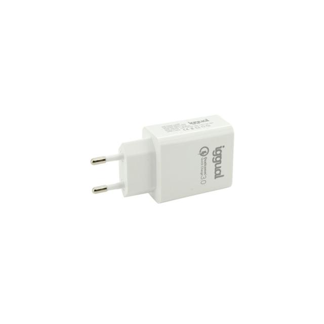 iggual - Cargador 1xUSB carga rápida QC3.0 18W