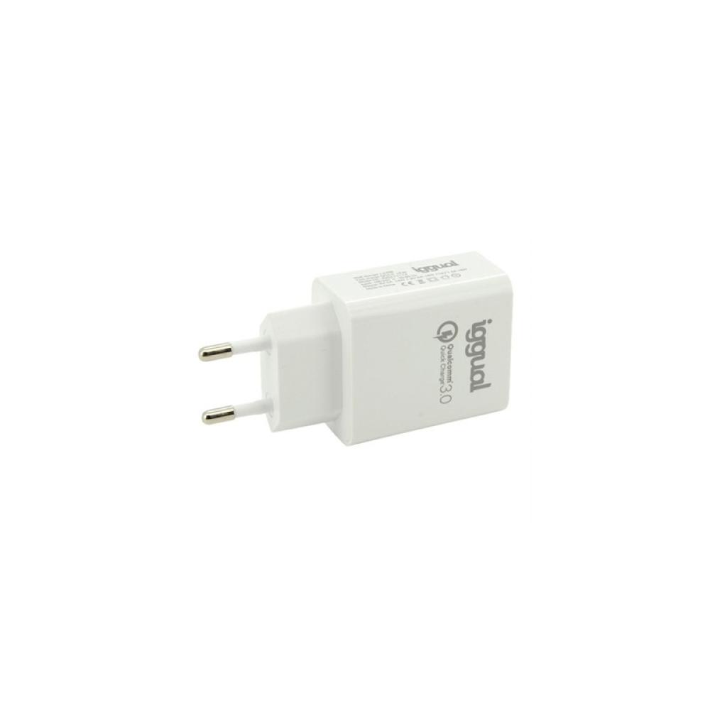 iggual - Cargador 1xUSB carga rápida QC3.0 18W