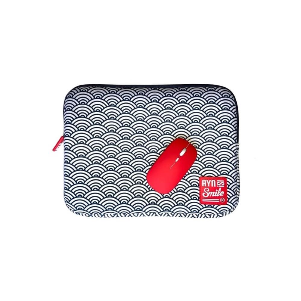 Smile - Laptop sleeve Kimono 13"-14" Seigaiha + Mouse