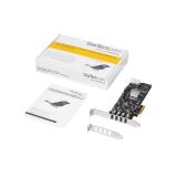 StarTech.com - Adaptador Tarjeta PCI Express PCI-E 4 Puertos USB 3.0 UASP 2 Canales de 5Gbps con Alimentación Molex SATA